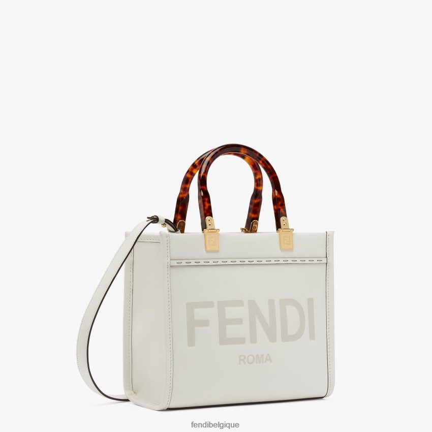 accessoires Fendi petit cabas en cuir sunshine blanc femmes 8X8J2J642 Fendi Lunette De Soleil