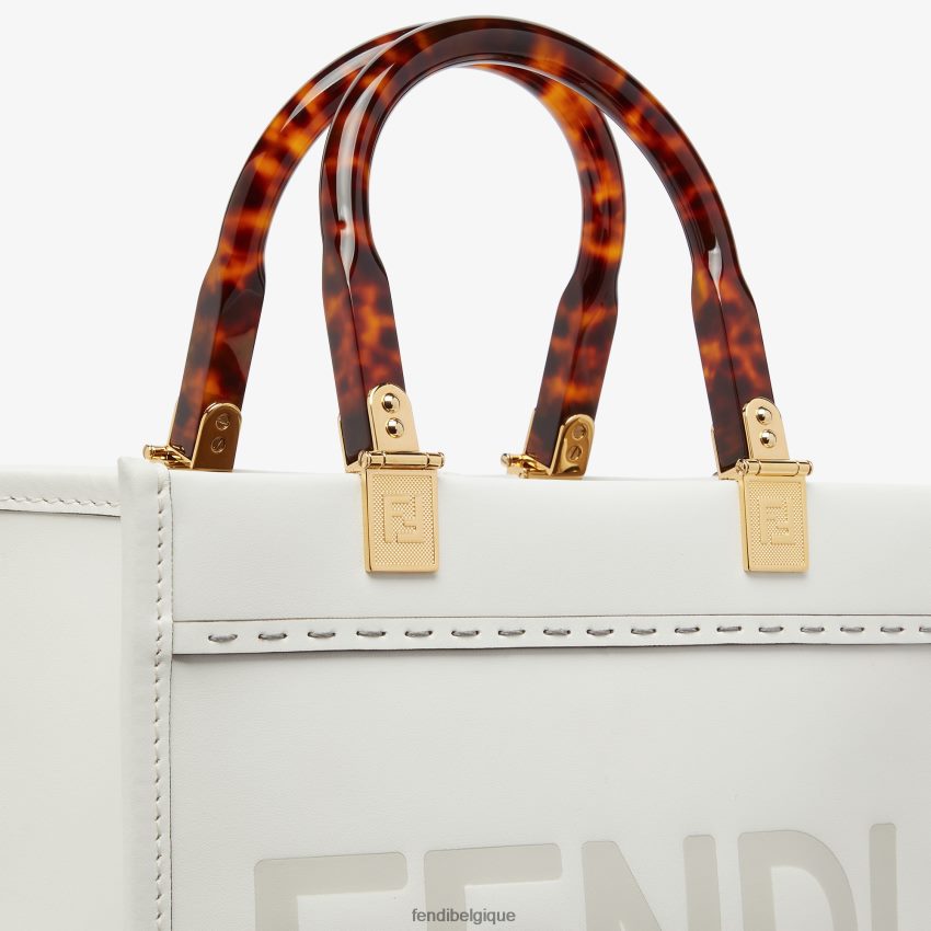 accessoires Fendi petit cabas en cuir sunshine blanc femmes 8X8J2J642 Fendi Lunette De Soleil