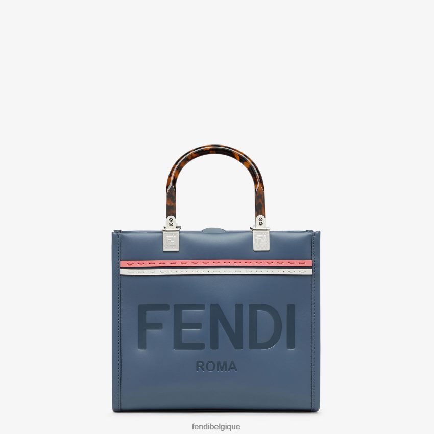 accessoires Fendi petit cabas en cuir sunshine bleu femmes 8X8J2J644 Fendi Belgique