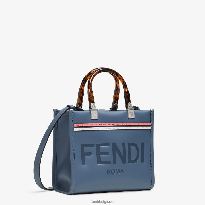 accessoires Fendi petit cabas en cuir sunshine bleu femmes 8X8J2J644 Fendi Belgique