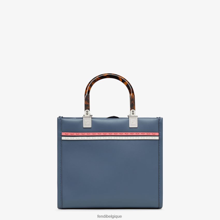 accessoires Fendi petit cabas en cuir sunshine bleu femmes 8X8J2J644 Fendi Belgique