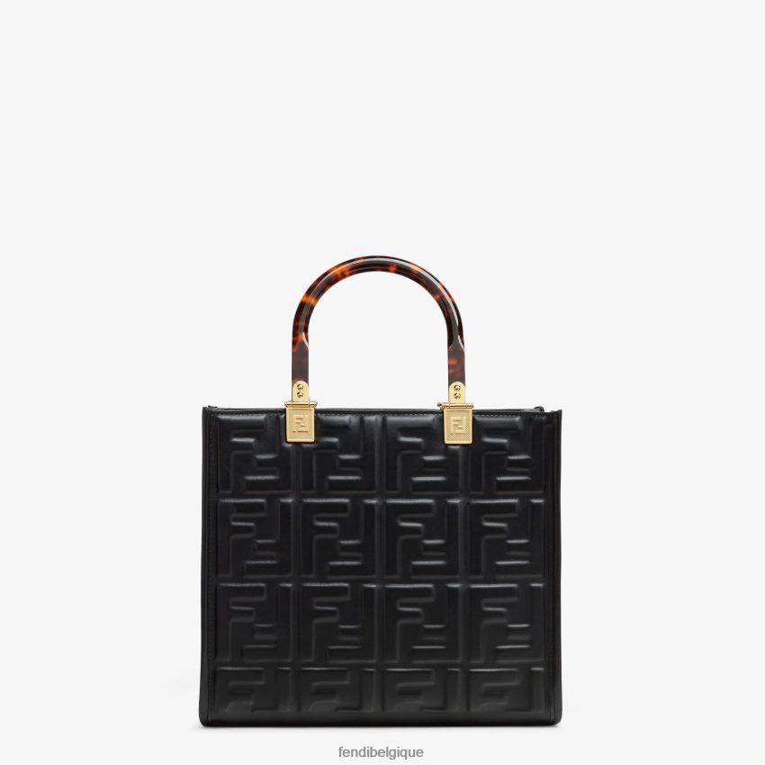 accessoires Fendi petit cabas en cuir sunshine noir femmes 8X8J2J704 Fendi Belgique