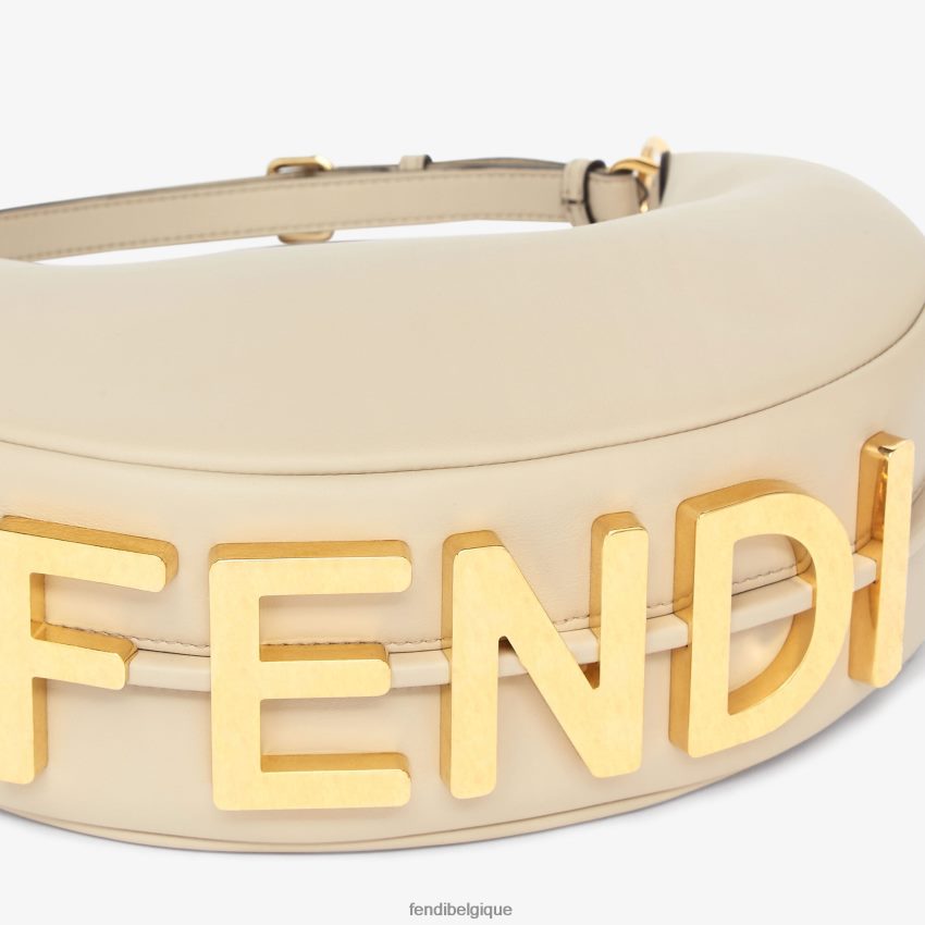 accessoires Fendi petit sac en cuir graphy beige femmes 8X8J2J845 Fendi Belgique