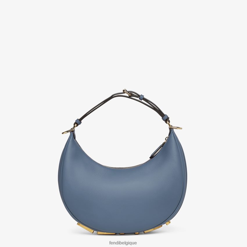 accessoires Fendi petit sac en cuir graphy bleu femmes 8X8J2J698 Fendi Belgique