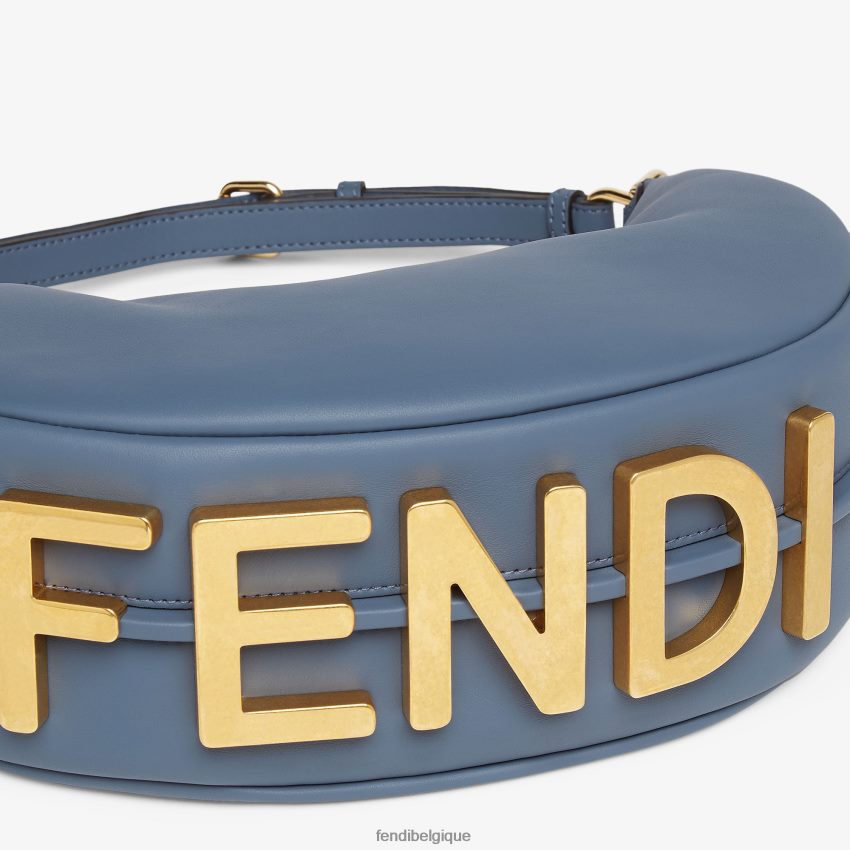 accessoires Fendi petit sac en cuir graphy bleu femmes 8X8J2J698 Fendi Belgique