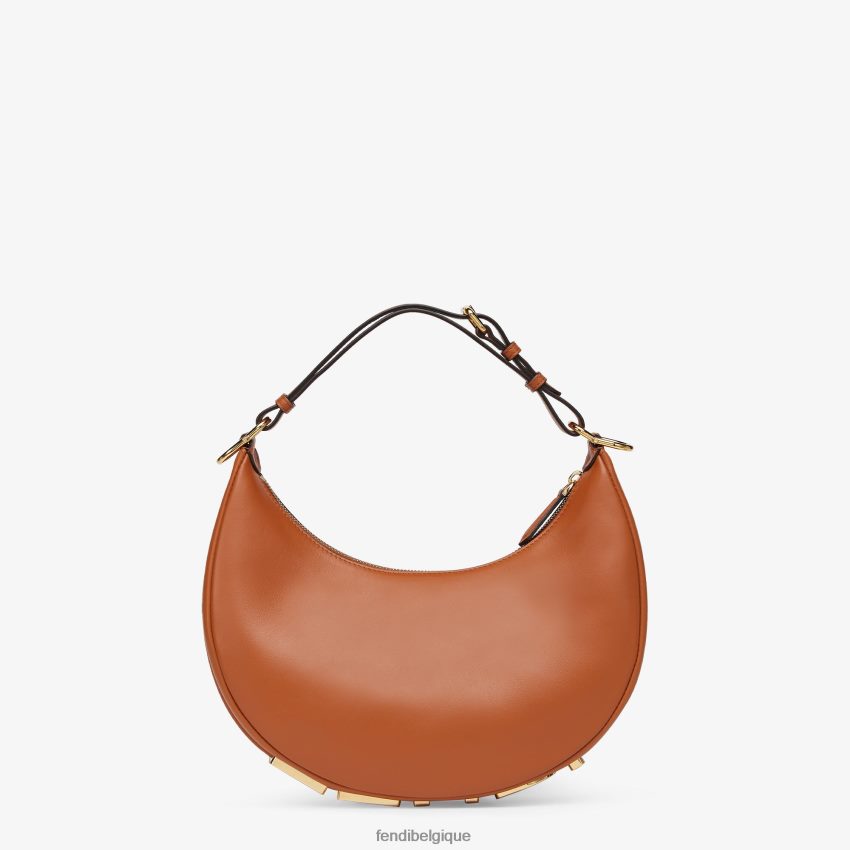 accessoires Fendi petit sac en cuir graphy brun femmes 8X8J2J530 Fendi Belgique