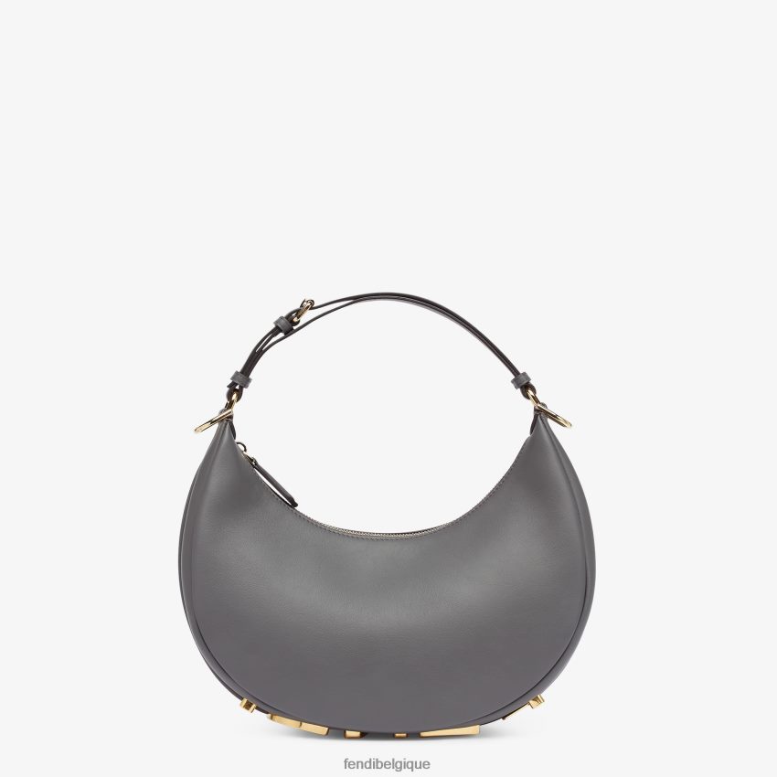 accessoires Fendi petit sac en cuir graphy gris femmes 8X8J2J832 Fendi Sac