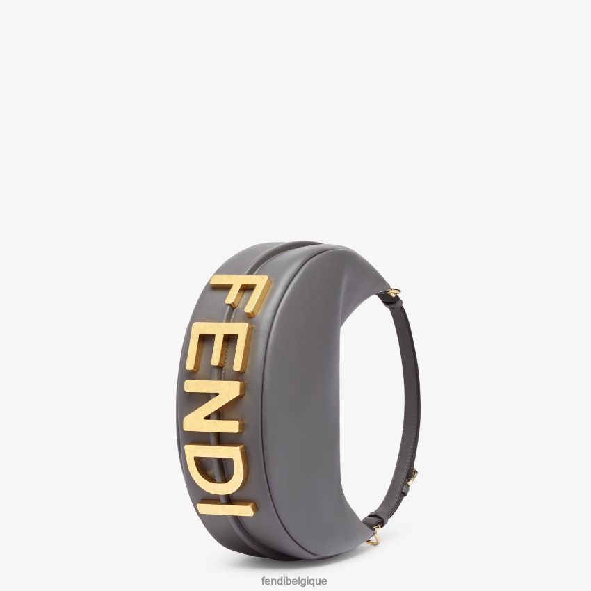 accessoires Fendi petit sac en cuir graphy gris femmes 8X8J2J832 Fendi Sac