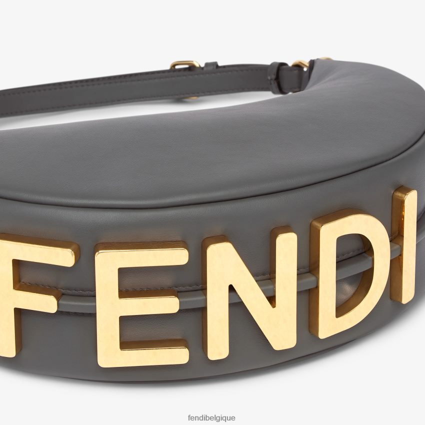 accessoires Fendi petit sac en cuir graphy gris femmes 8X8J2J832 Fendi Sac