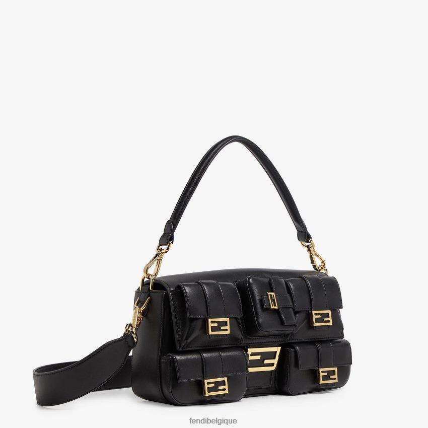accessoires Fendi sac baguette en cuir multipoches noir femmes 8X8J2J551 Fendi Belgique