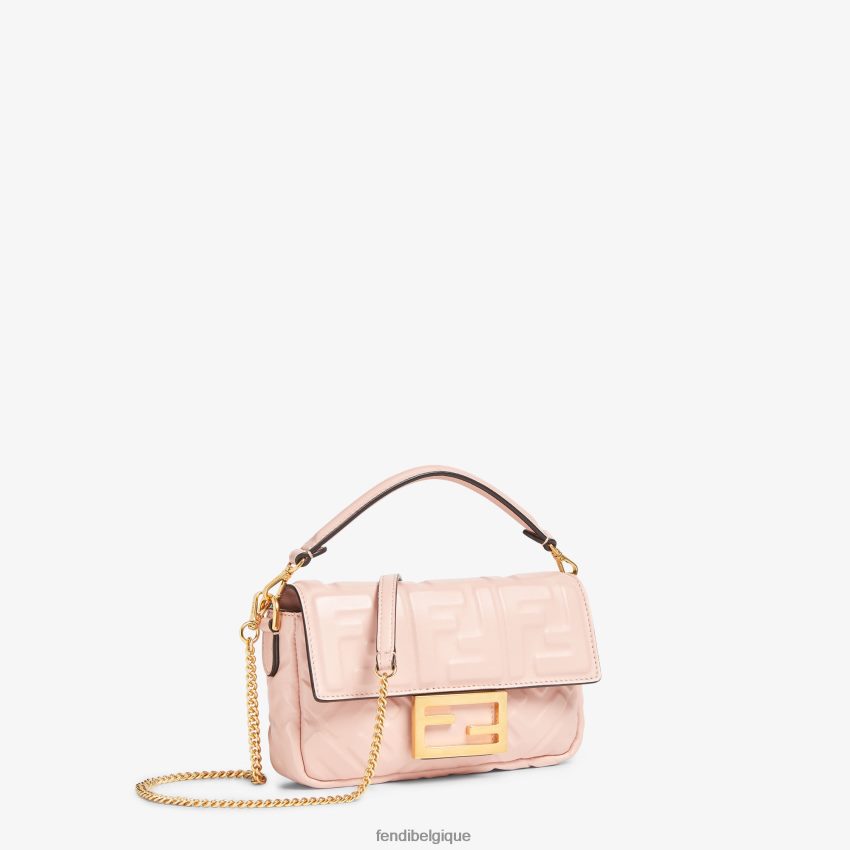 accessoires Fendi sac baguette en cuir nappa mini rose femmes 8X8J2J814 Fendi Sac