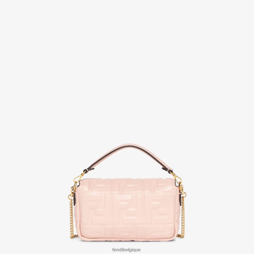 accessoires Fendi sac baguette en cuir nappa mini rose femmes 8X8J2J814 Fendi Sac