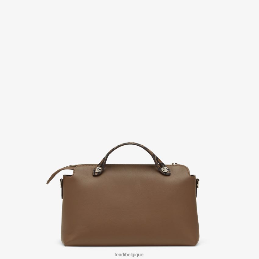 accessoires Fendi sac boston en cuir brun femmes 8X8J2J887 Fendi Belgique