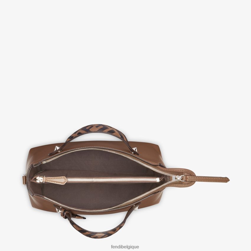 accessoires Fendi sac boston en cuir brun femmes 8X8J2J887 Fendi Belgique