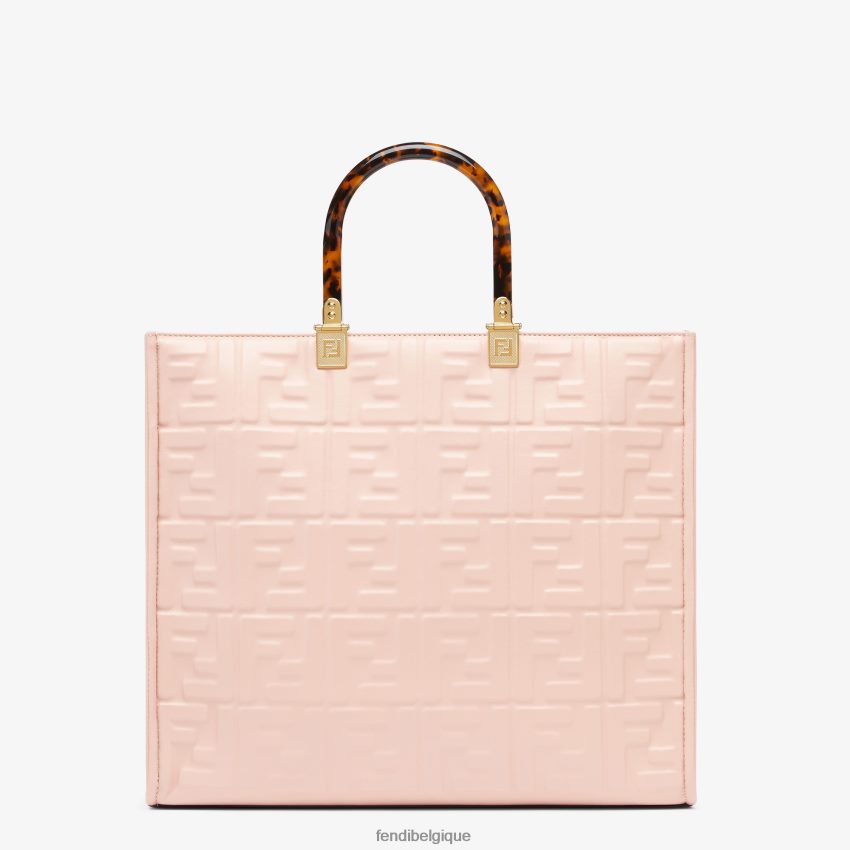 accessoires Fendi sac cabas Sunshine en cuir moyen rose femmes 8X8J2J817 Fendi Sac
