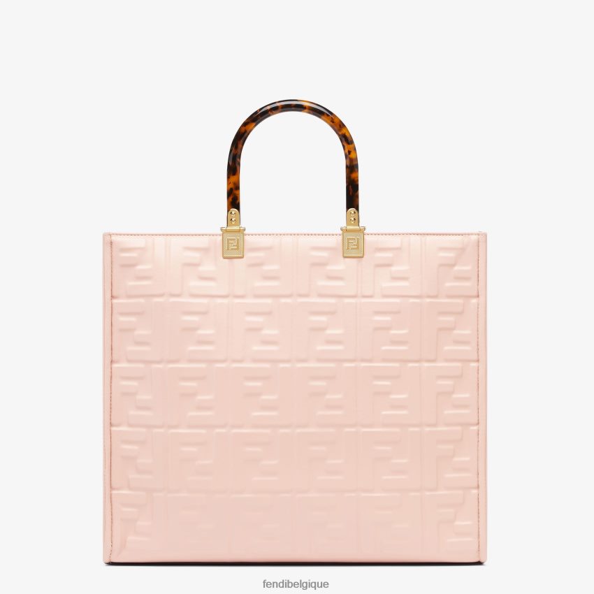 accessoires Fendi sac cabas Sunshine en cuir moyen rose femmes 8X8J2J817 Fendi Sac