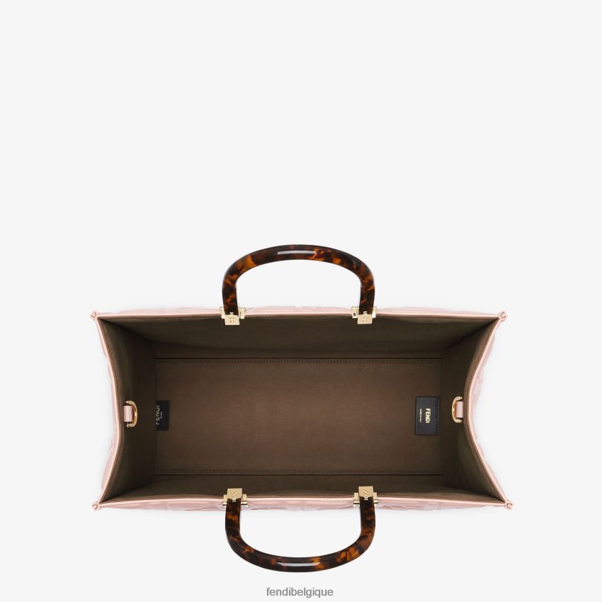 accessoires Fendi sac cabas Sunshine en cuir moyen rose femmes 8X8J2J817 Fendi Sac