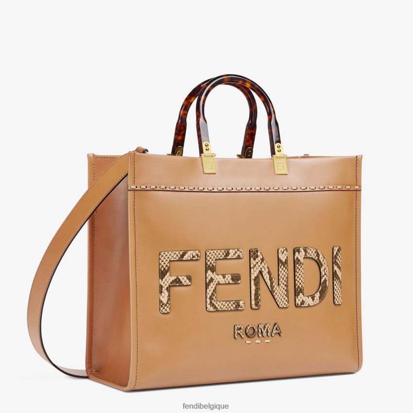 accessoires Fendi sac cabas en cuir et élaphe brun femmes 8X8J2J879 Fendi Lunette De Soleil