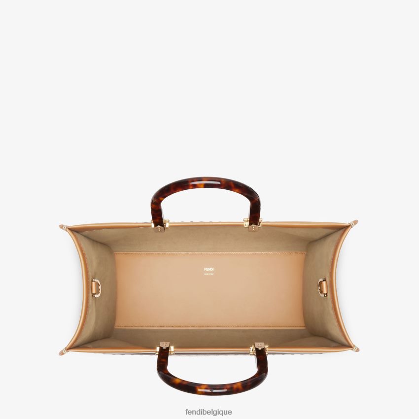 accessoires Fendi sac cabas en cuir et élaphe brun femmes 8X8J2J879 Fendi Lunette De Soleil