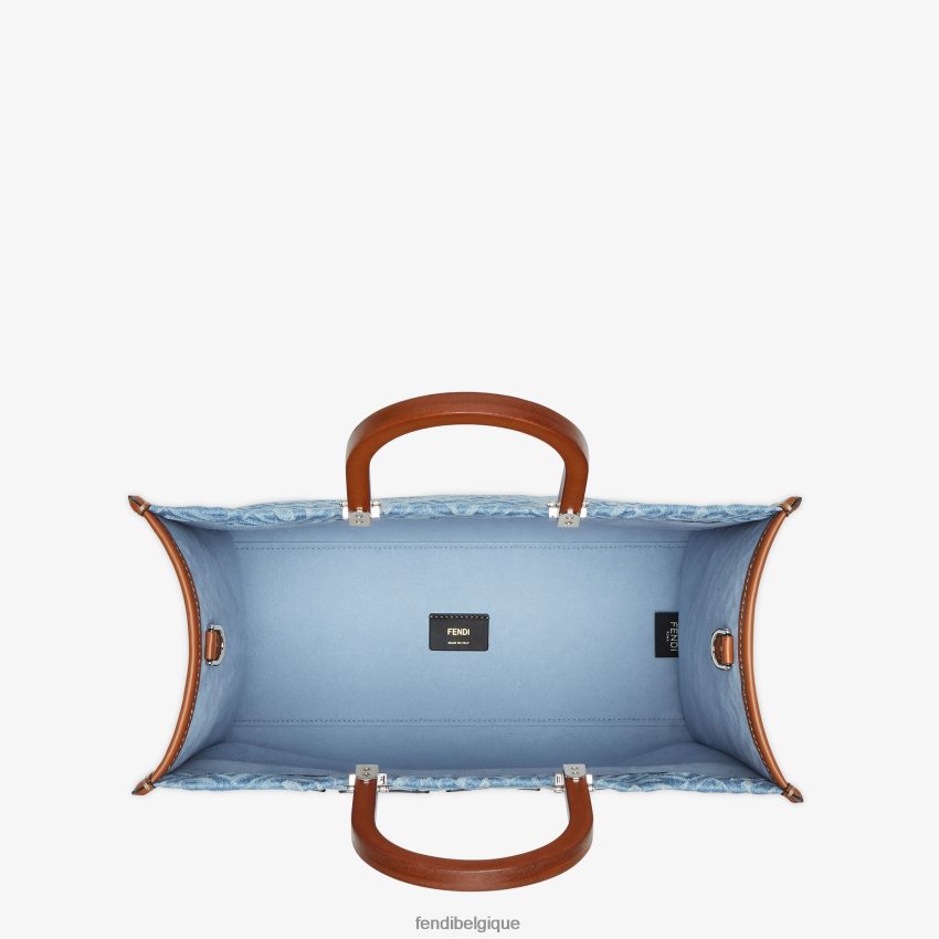 accessoires Fendi sac cabas en jean bleu clair femmes 8X8J2J624 Fendi Lunette De Soleil
