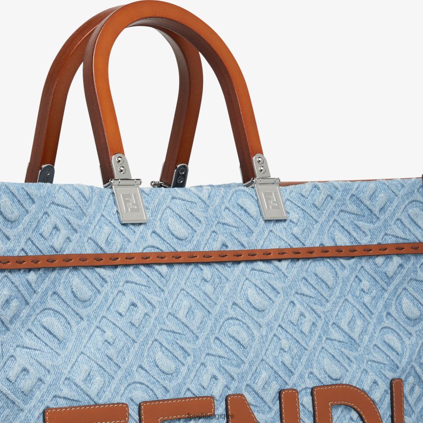 accessoires Fendi sac cabas en jean bleu clair femmes 8X8J2J624 Fendi Lunette De Soleil