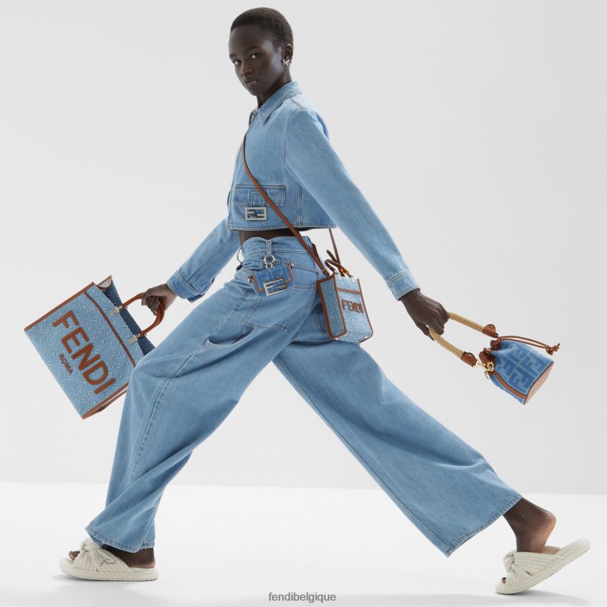 accessoires Fendi sac cabas en jean bleu clair femmes 8X8J2J624 Fendi Lunette De Soleil