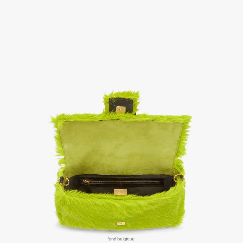 accessoires Fendi sac de réédition en cuir de cheval acide vert femmes 8X8J2J791 Fendi Belgique