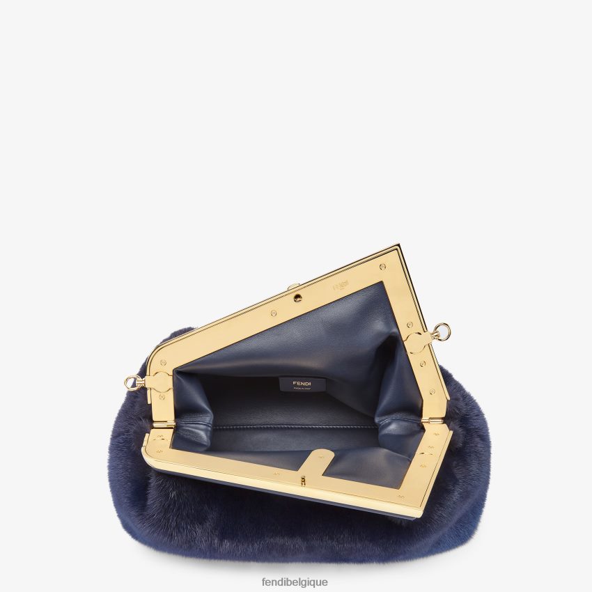 accessoires Fendi sac de vison bleu femmes 8X8J2J835 Fendi Sac