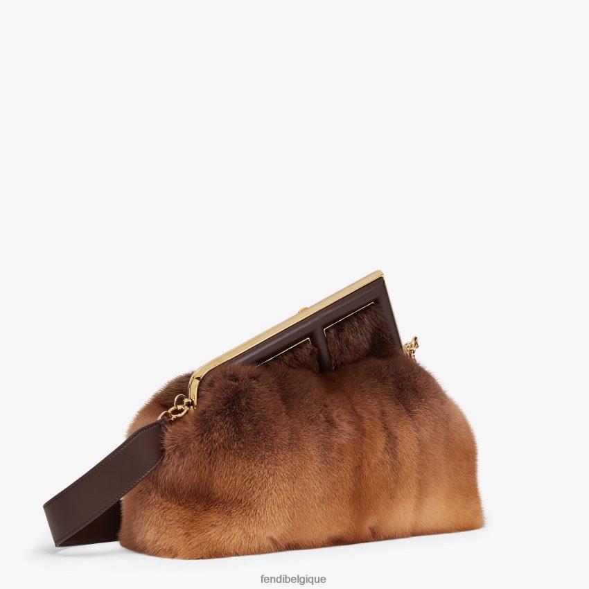accessoires Fendi sac de vison brun femmes 8X8J2J839 Fendi Belgique