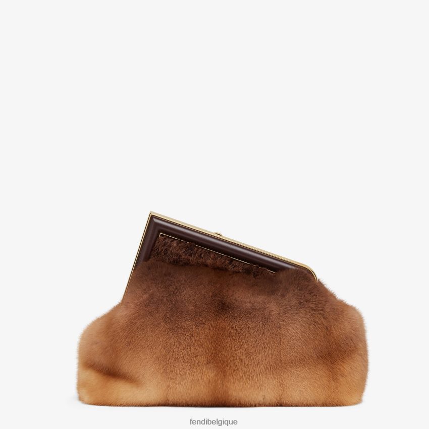 accessoires Fendi sac de vison brun femmes 8X8J2J839 Fendi Belgique