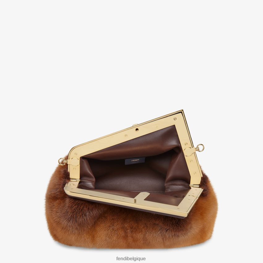 accessoires Fendi sac de vison brun femmes 8X8J2J839 Fendi Belgique
