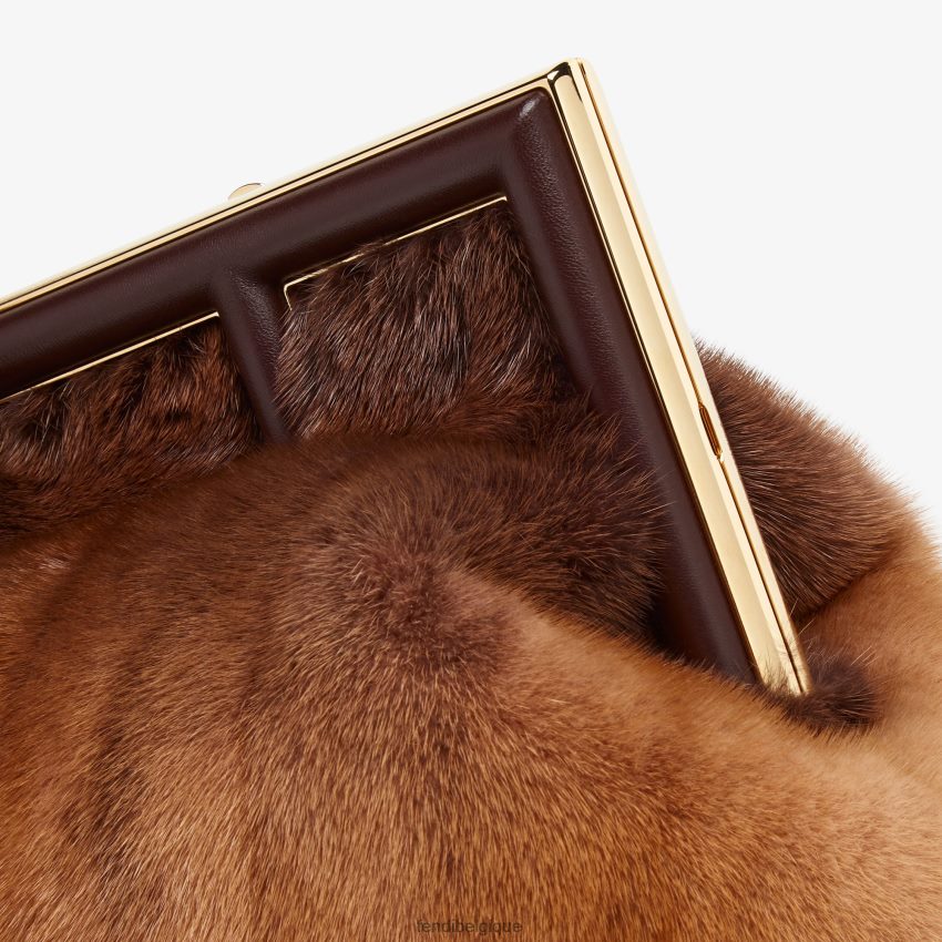 accessoires Fendi sac de vison brun femmes 8X8J2J839 Fendi Belgique