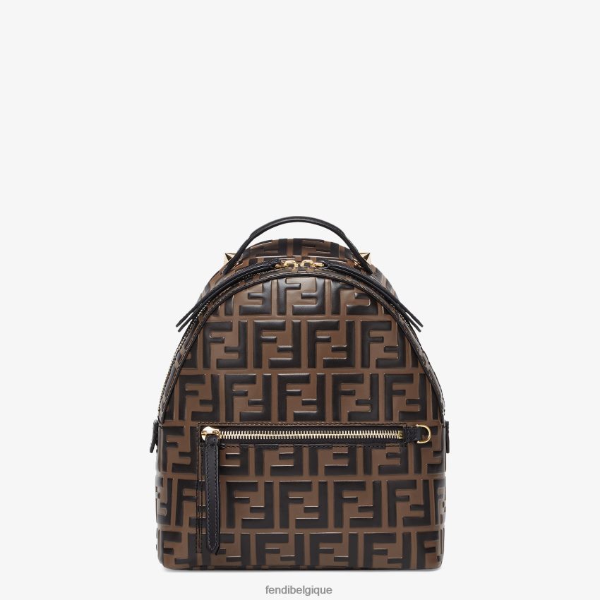accessoires Fendi sac à dos ff en cuir brun femmes 8X8J2J857 Fendi Belgique