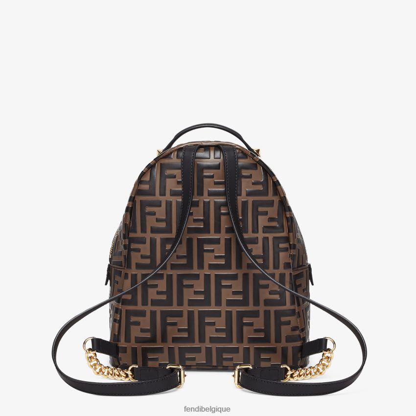 accessoires Fendi sac à dos ff en cuir brun femmes 8X8J2J857 Fendi Belgique