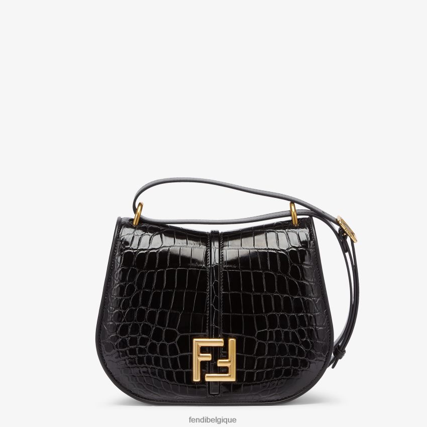 accessoires Fendi sac en crocodile et cuir noir femmes 8X8J2J661 Fendi Sac