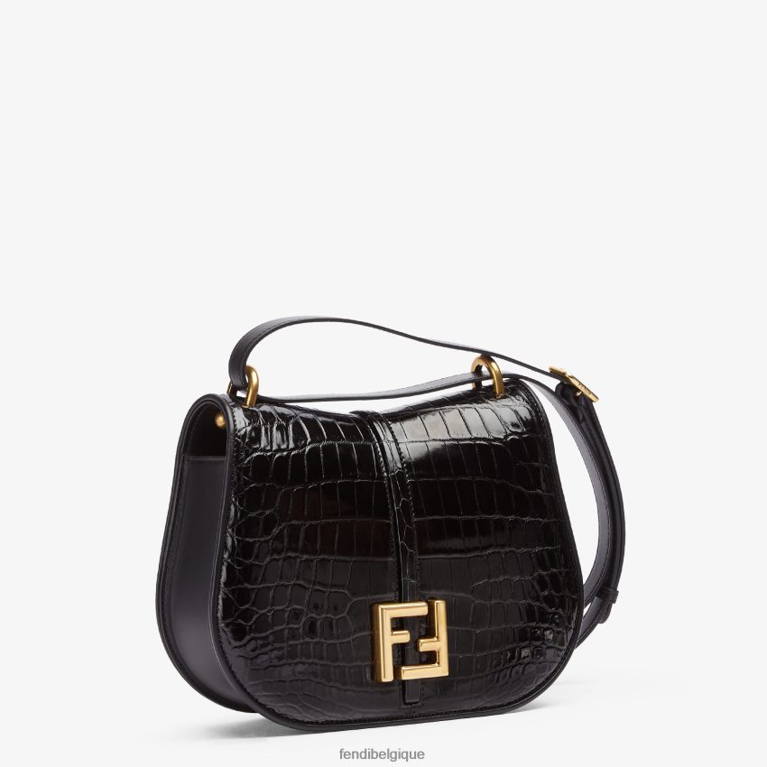accessoires Fendi sac en crocodile et cuir noir femmes 8X8J2J661 Fendi Sac