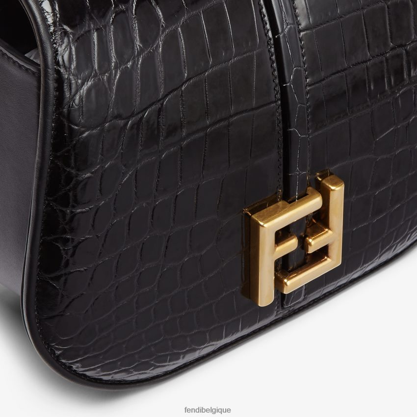 accessoires Fendi sac en crocodile et cuir noir femmes 8X8J2J661 Fendi Sac