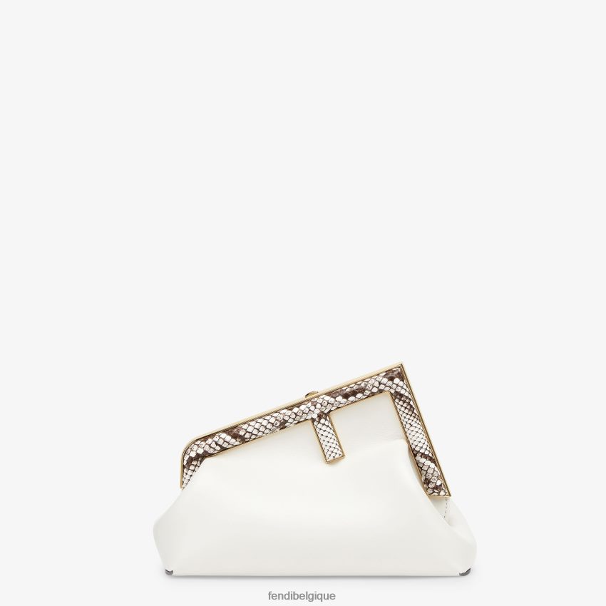 accessoires Fendi sac en cuir avec détails exotiques blanc femmes 8X8J2J778 Fendi Sac