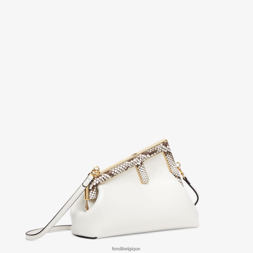 accessoires Fendi sac en cuir avec détails exotiques blanc femmes 8X8J2J778 Fendi Sac