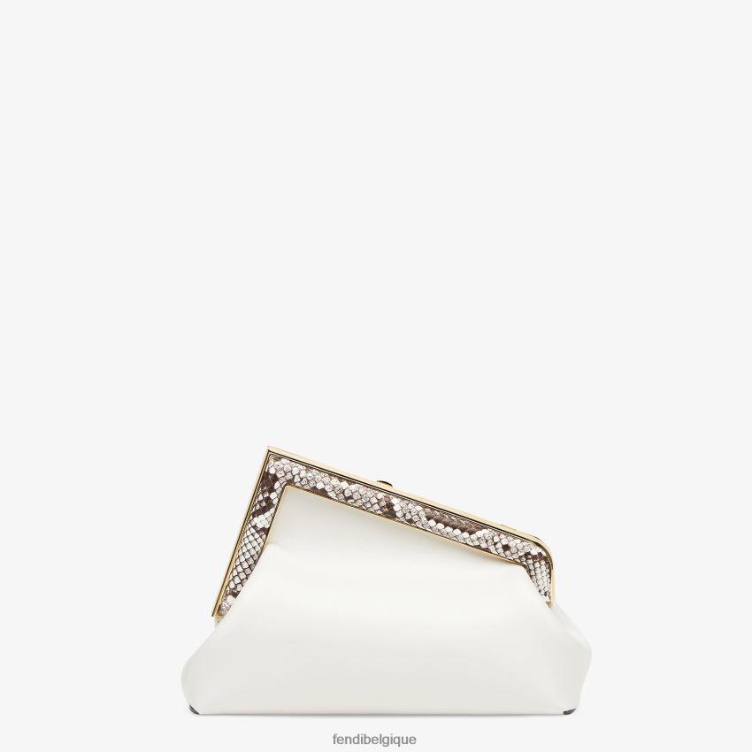 accessoires Fendi sac en cuir avec détails exotiques blanc femmes 8X8J2J778 Fendi Sac