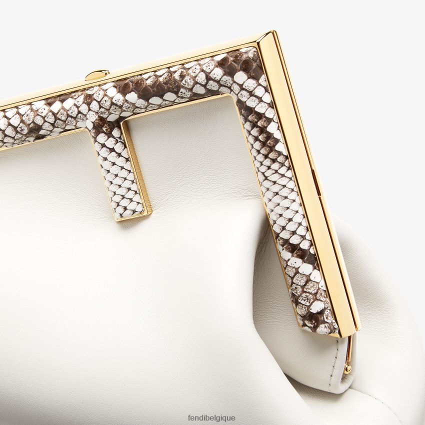 accessoires Fendi sac en cuir avec détails exotiques blanc femmes 8X8J2J778 Fendi Sac