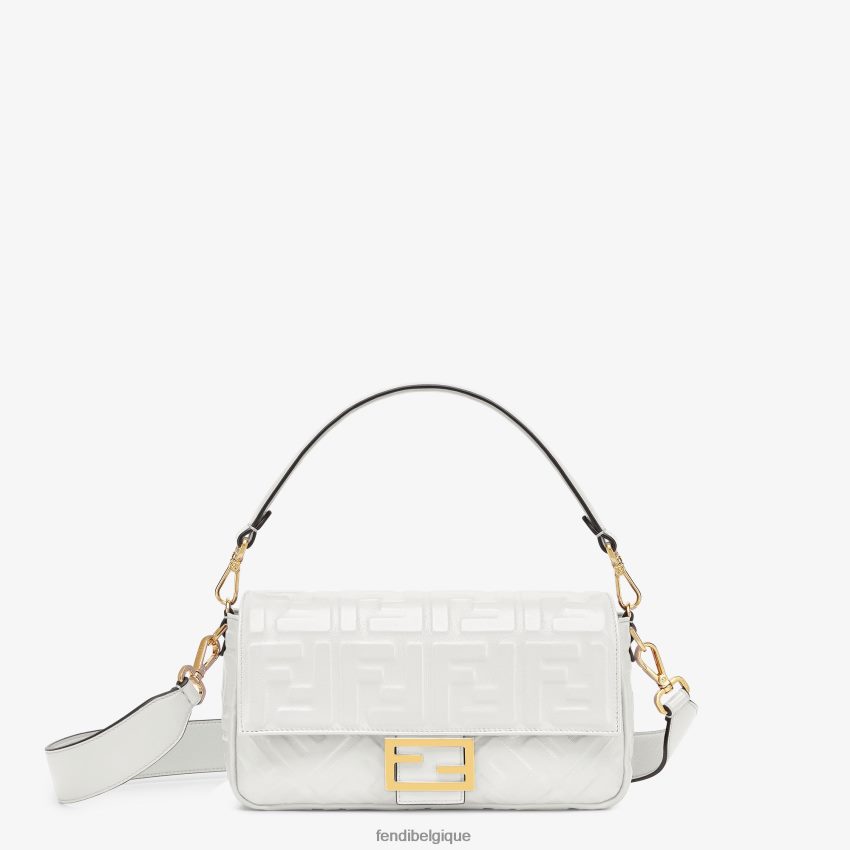 accessoires Fendi sac en cuir baguette blanc femmes 8X8J2J749 Fendi Belgique