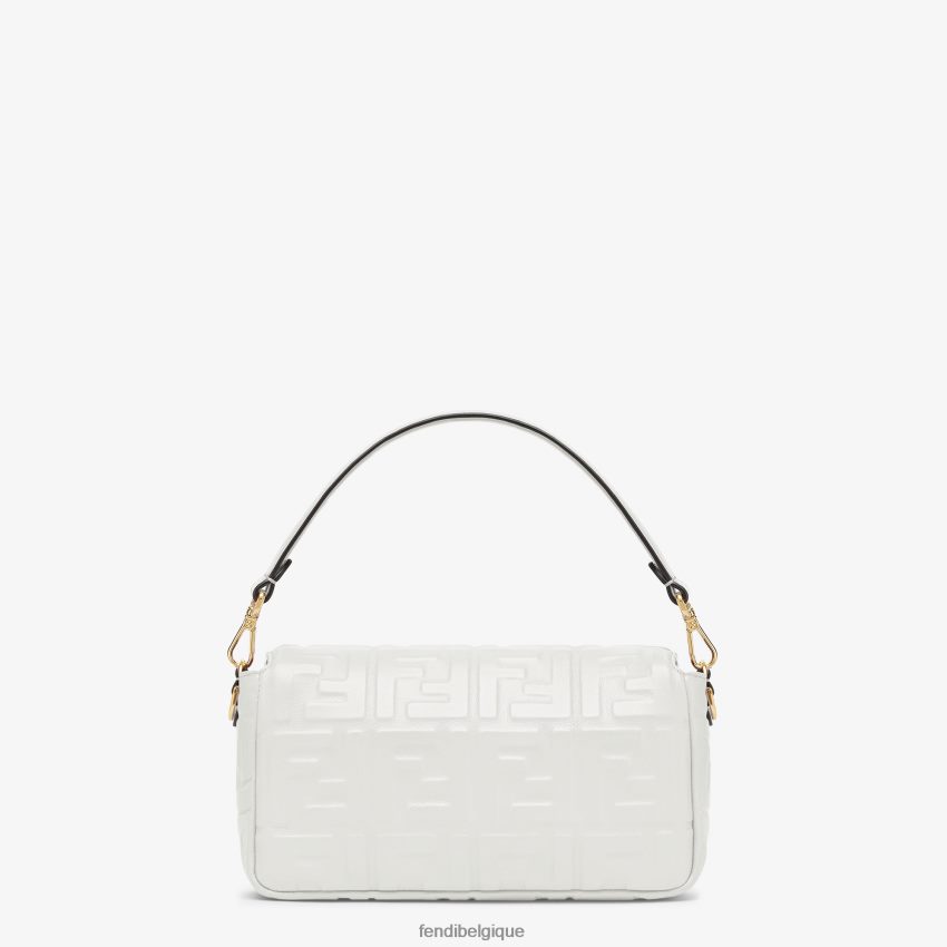 accessoires Fendi sac en cuir baguette blanc femmes 8X8J2J749 Fendi Belgique