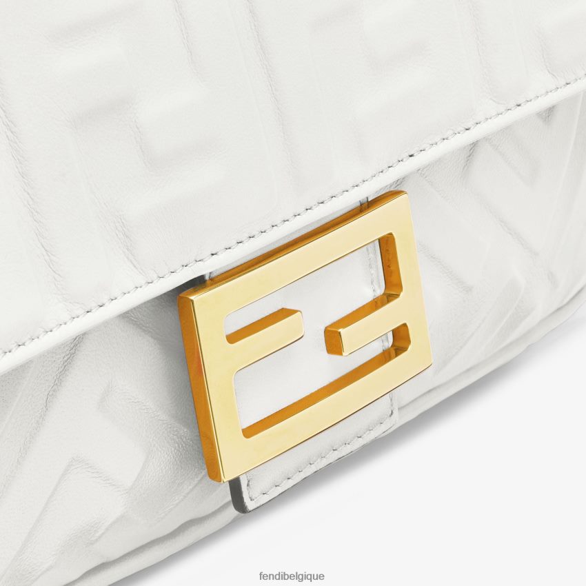 accessoires Fendi sac en cuir baguette blanc femmes 8X8J2J749 Fendi Belgique