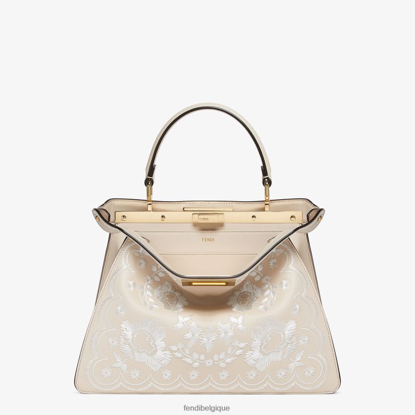 accessoires Fendi sac en cuir camélia avec broderie florale rose femmes 8X8J2J605 Fendi Belgique