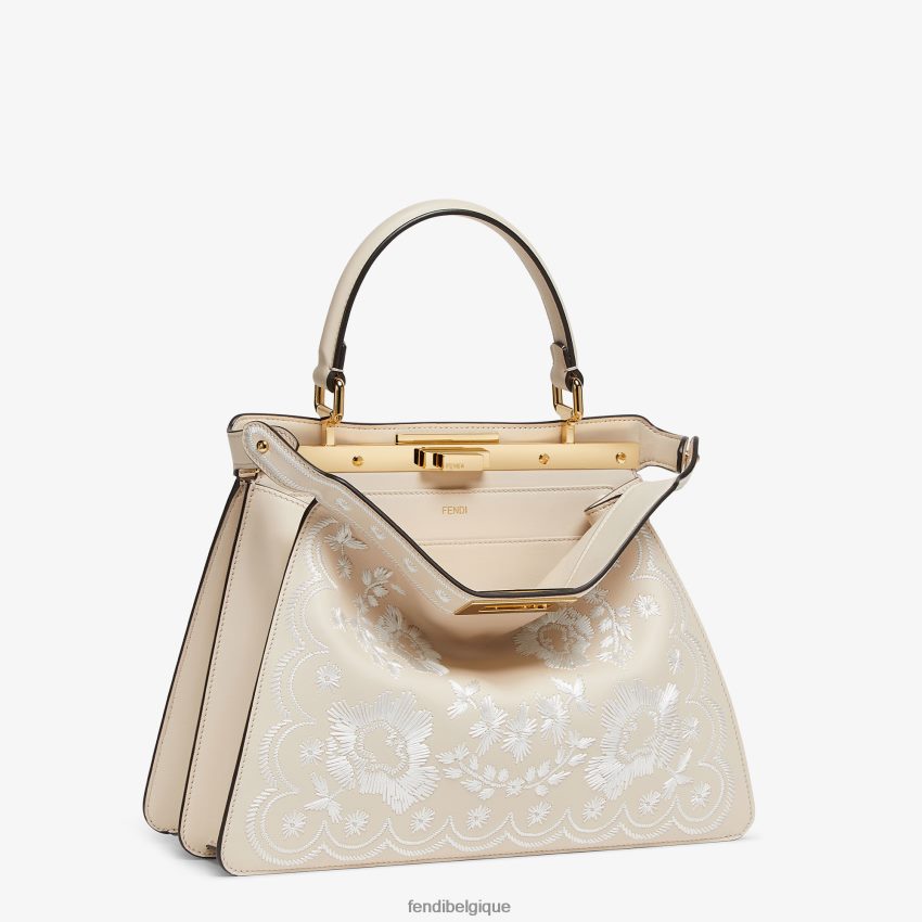 accessoires Fendi sac en cuir camélia avec broderie florale rose femmes 8X8J2J605 Fendi Belgique