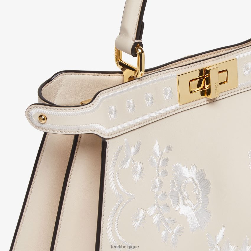 accessoires Fendi sac en cuir camélia avec broderie florale rose femmes 8X8J2J605 Fendi Belgique