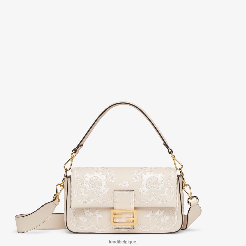 accessoires Fendi sac en cuir camélia avec broderie florale rose femmes 8X8J2J653 Fendi Belgique