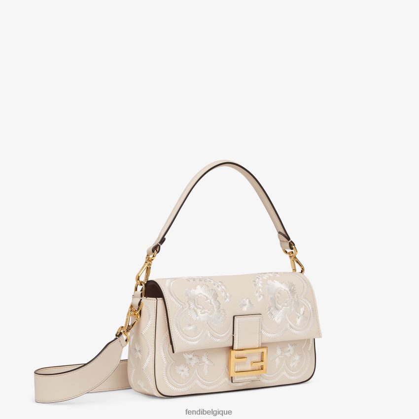 accessoires Fendi sac en cuir camélia avec broderie florale rose femmes 8X8J2J653 Fendi Belgique