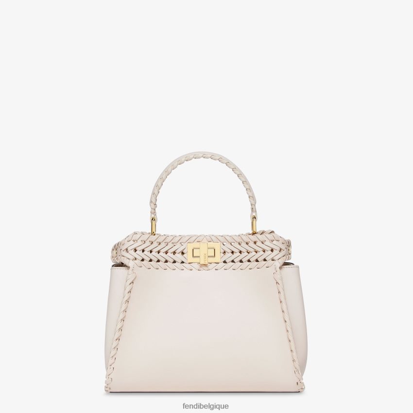 accessoires Fendi sac en cuir camélia avec filetage assorti rose femmes 8X8J2J552 Fendi Lunette De Soleil